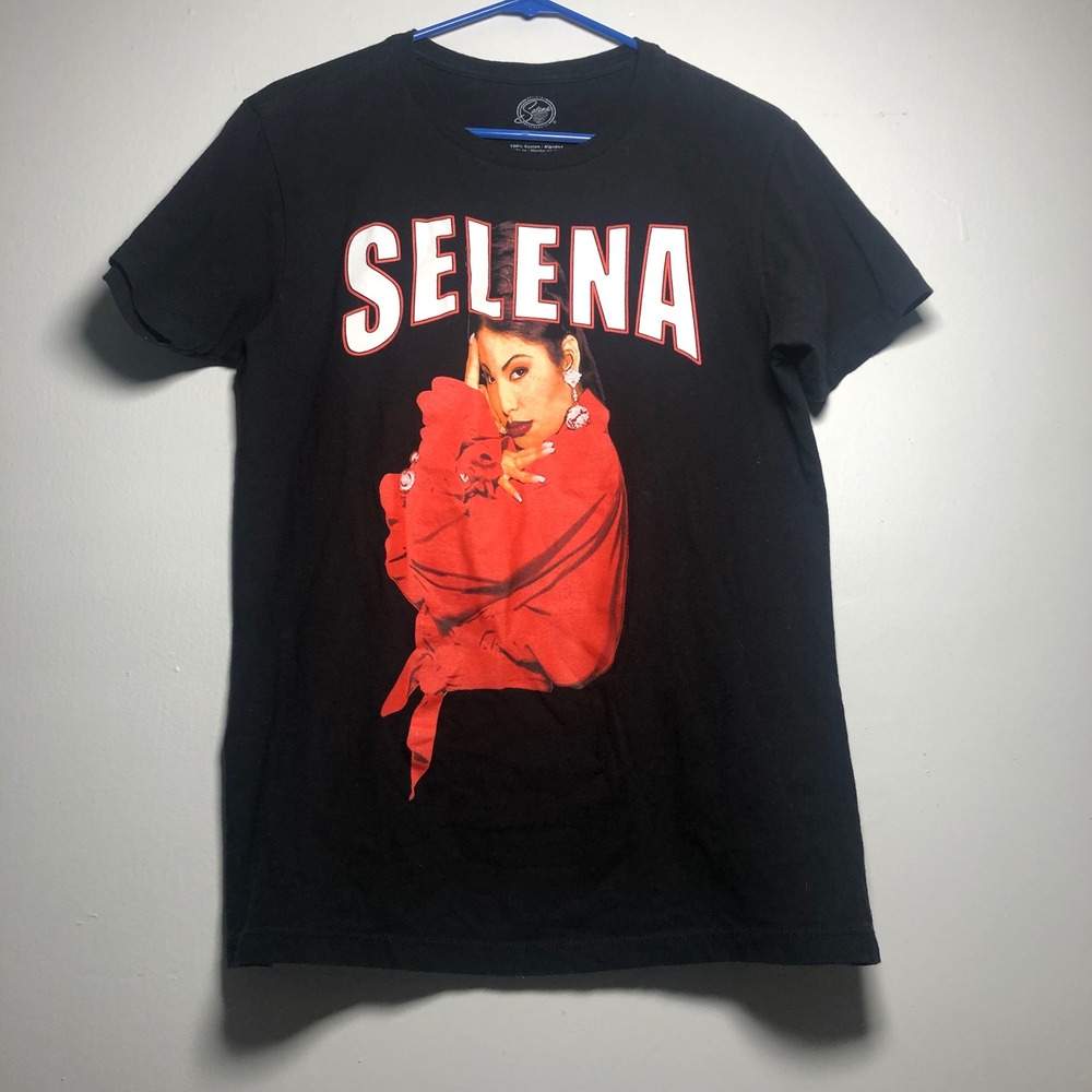 Official Selena Merchandise Graphic T-Shirt Unisex Medium Black Red Portrait Tee